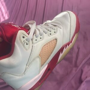 Jordan Red and White Sneakers